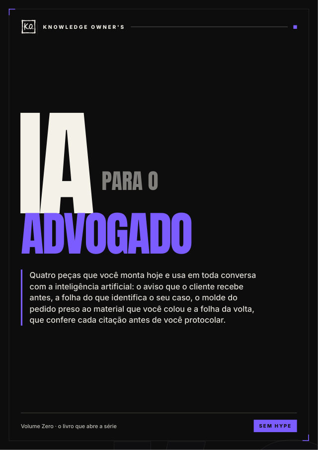 Capa do Volume Zero da série IA para o Advogado